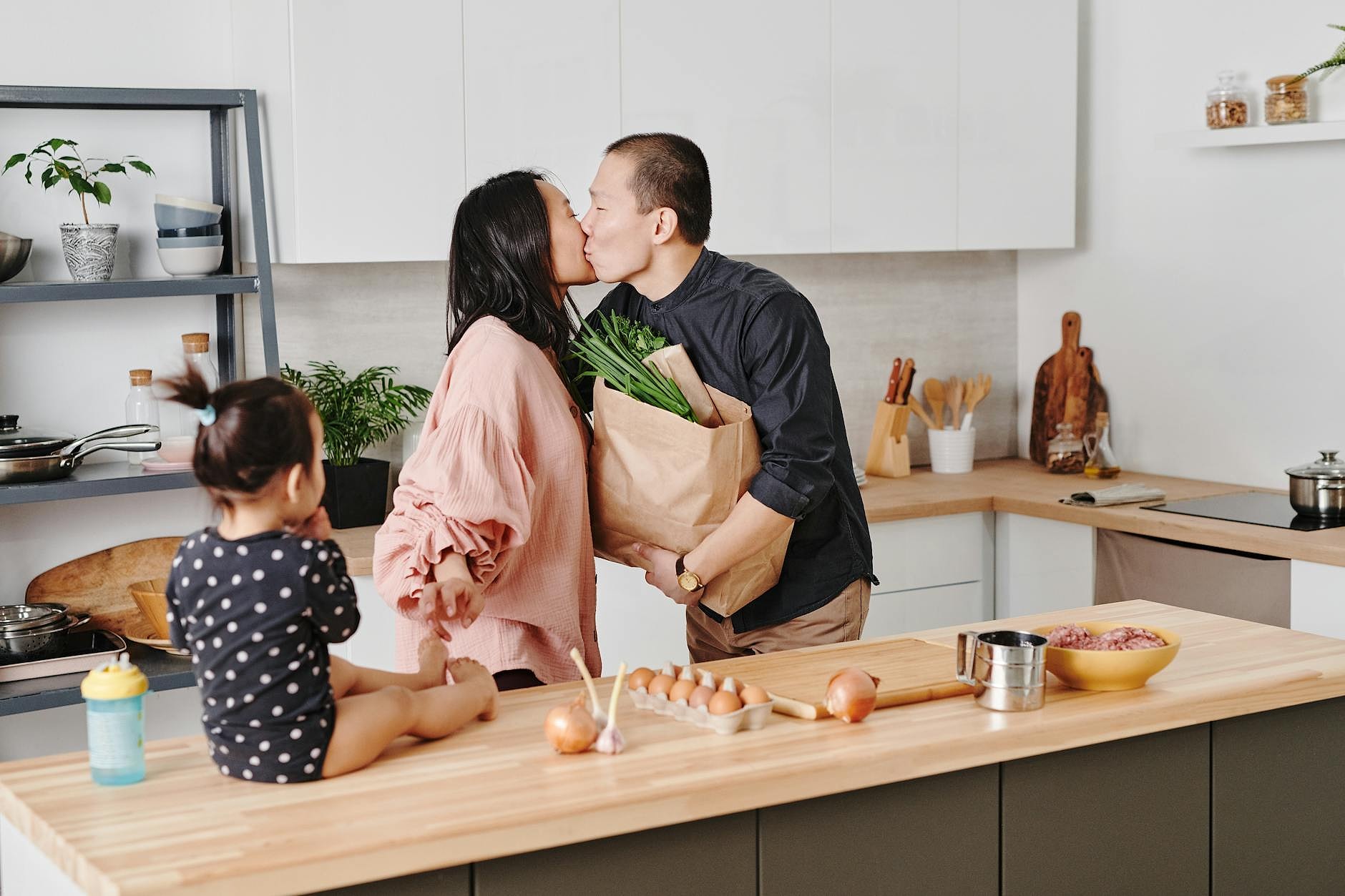 Family meal planning on a kitchen table